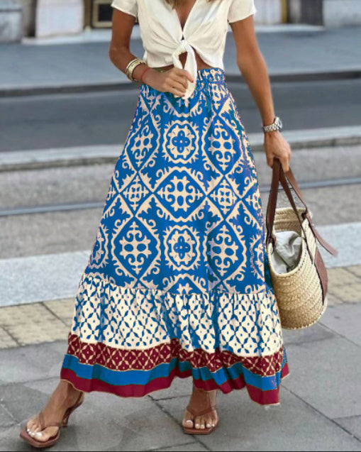 "Aura™ | Długa spódnica Boho Hily" can be rewritten as "Aura™ | Hily Boho Maxi Skirt".