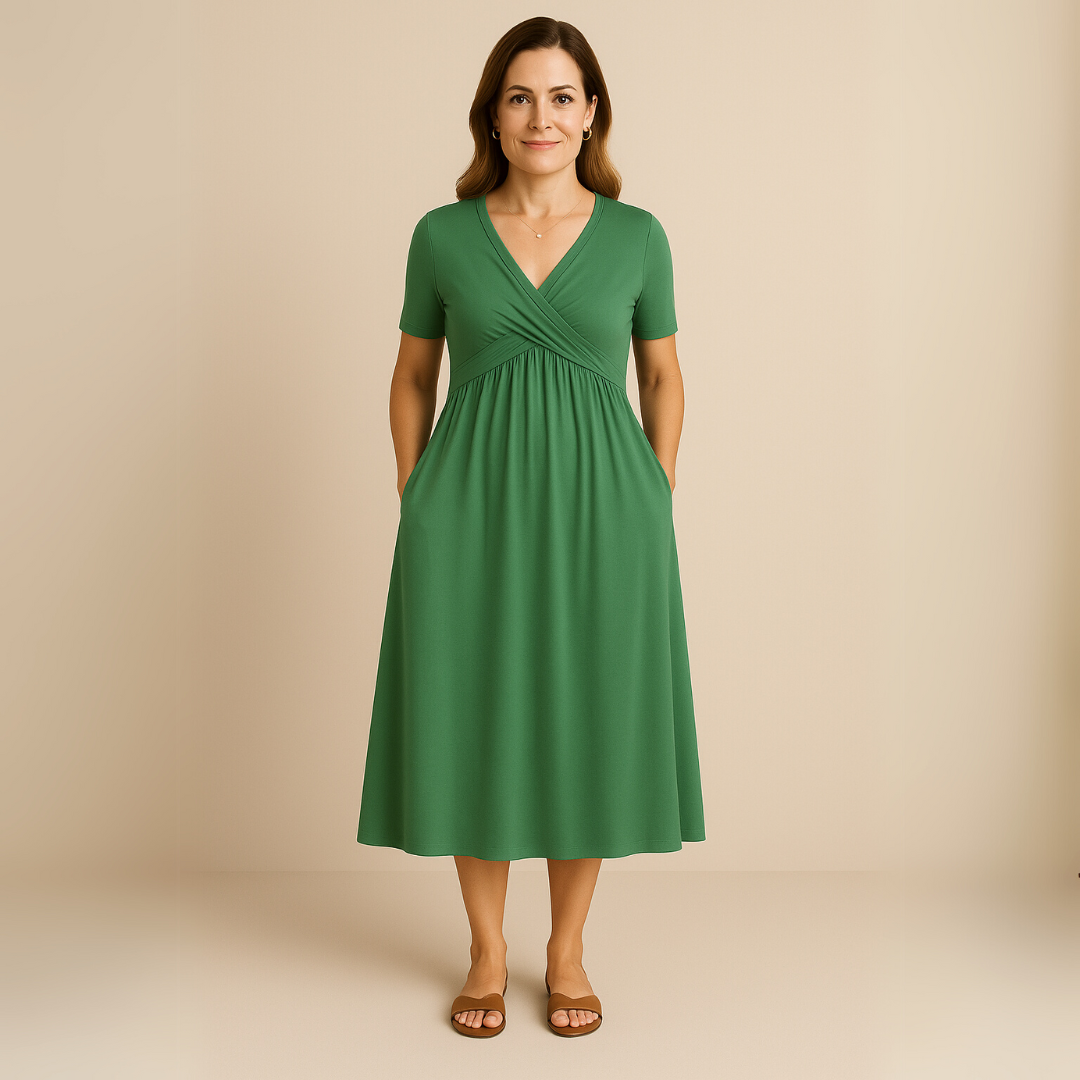 Corazon™ | Midi Dress with V-Neckline
