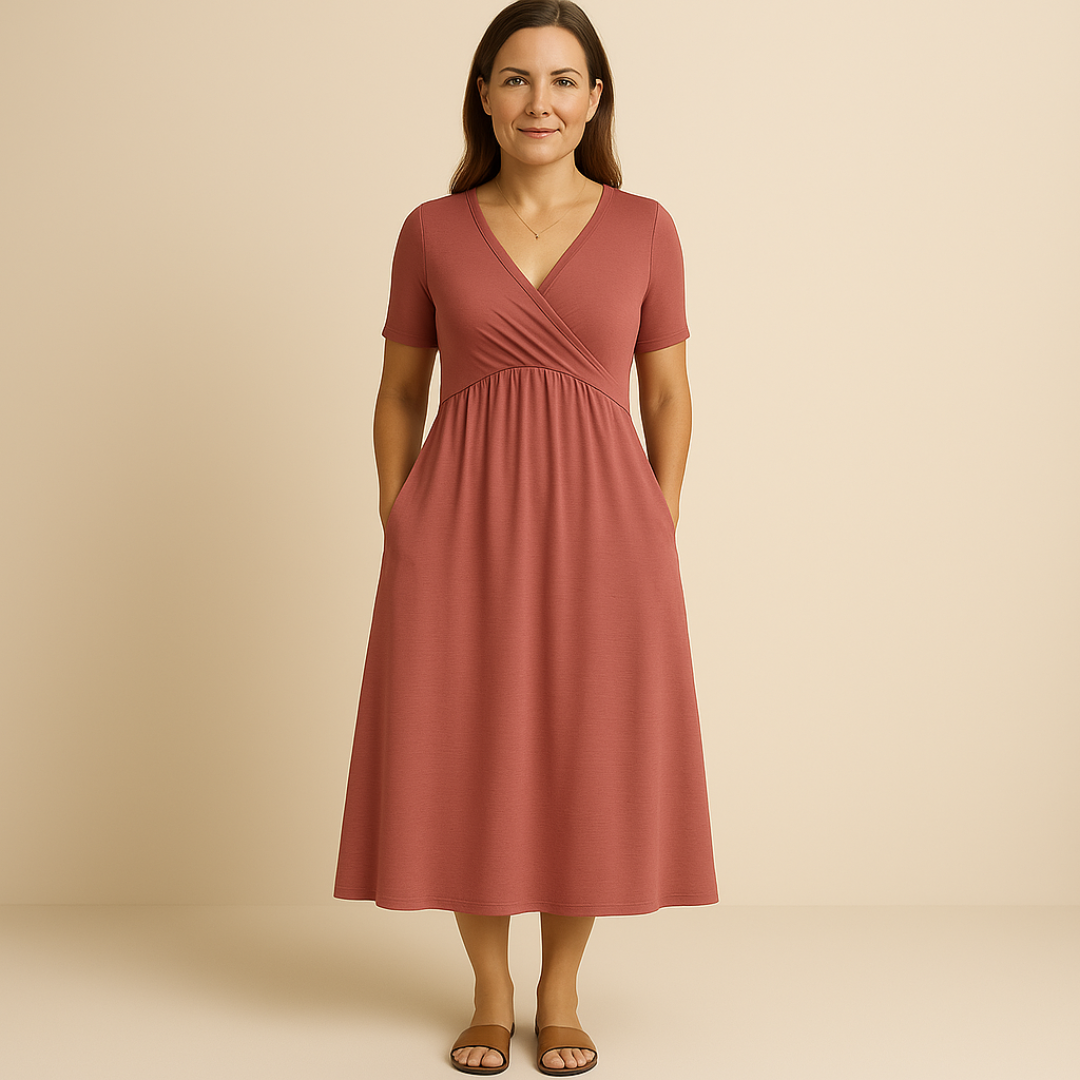 Corazon™ | Midi Dress with V-Neckline