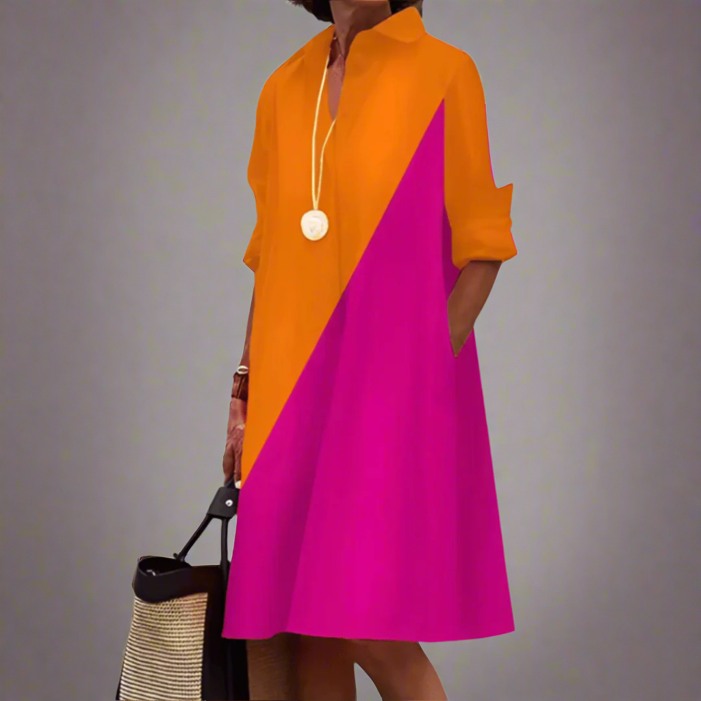 Sandra - Luźna i Elegancka Sukienka Polo