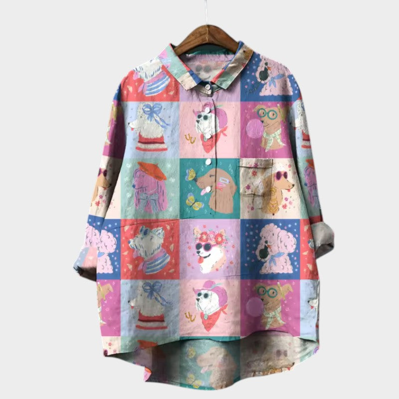 MARIANELLA - Bluzka z psem oversize