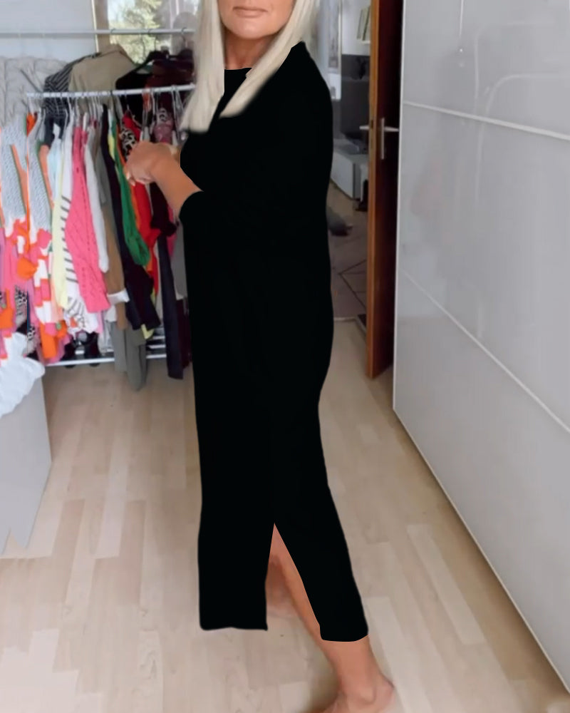 Avra - Swobodna jesienna długa sukienka