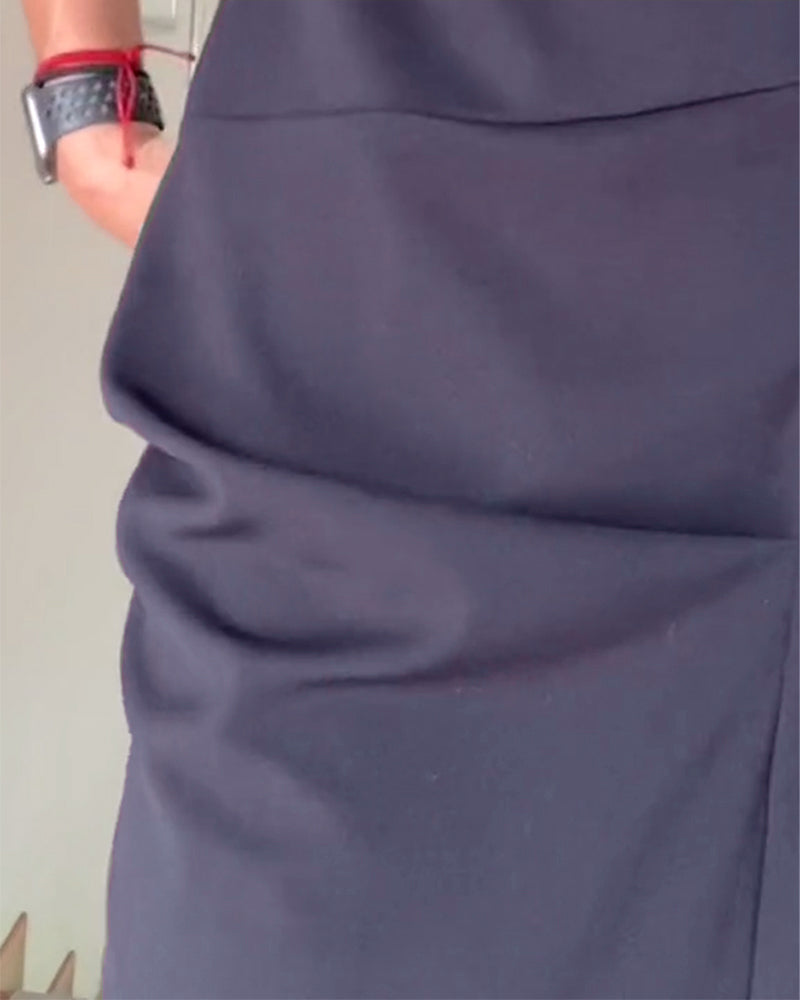 Solenne - Elegancka długa sukienka dresowa