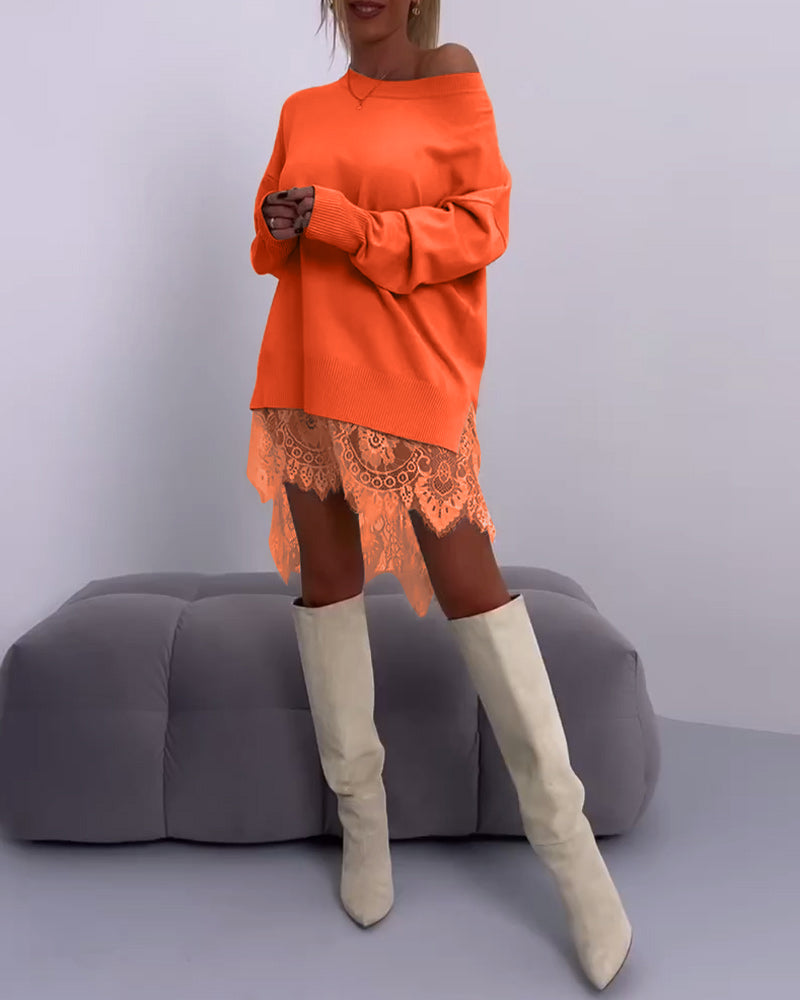 Karolina - Jednokolorowy sweter z odkrytymi ramionami i dopasowanym krojem