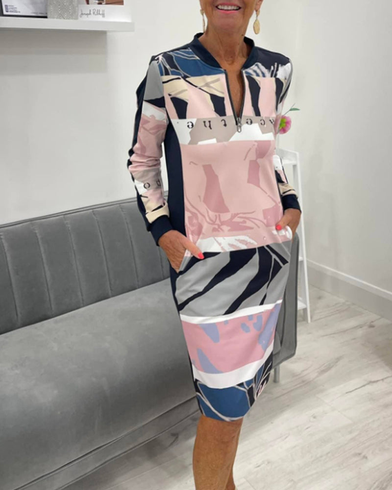 Nova - Elegancka sukienka sweterkowa z długim rękawem