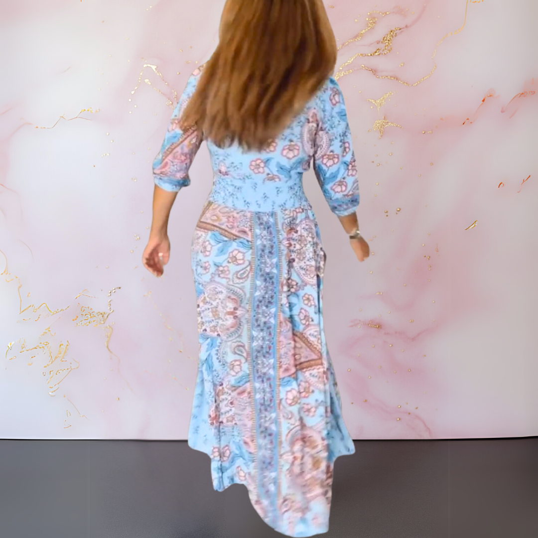 Gertruda – Elegancka letnia sukienka z dekoltem w serek