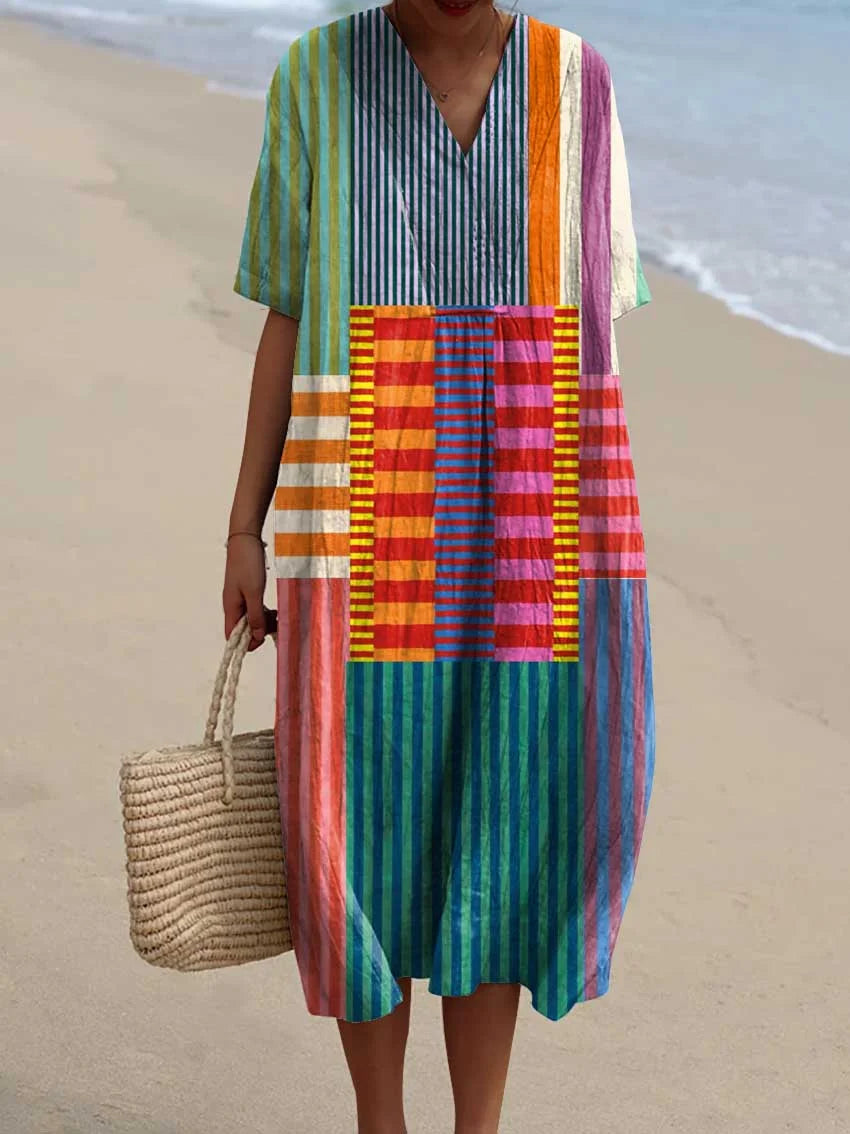 Chelo - Vintage Dress with Artistic Pattern