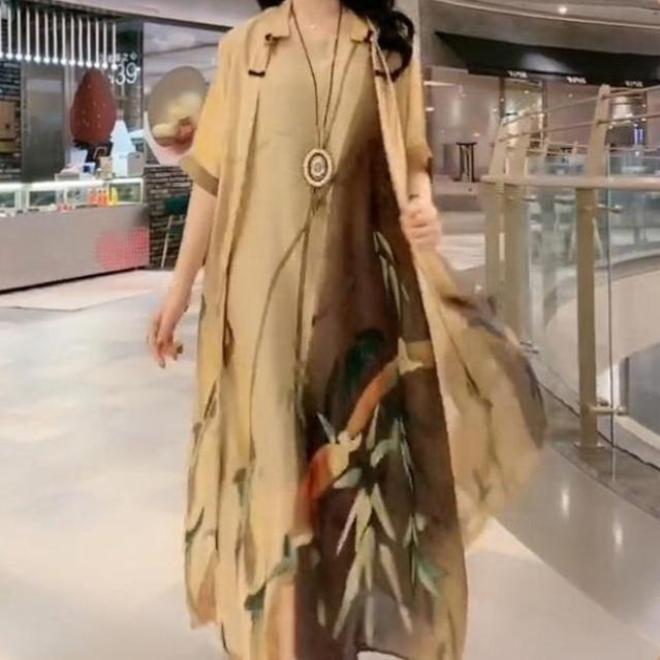 Sophie - Dwuczęściowy zestaw damskich sukienek z nadrukiem