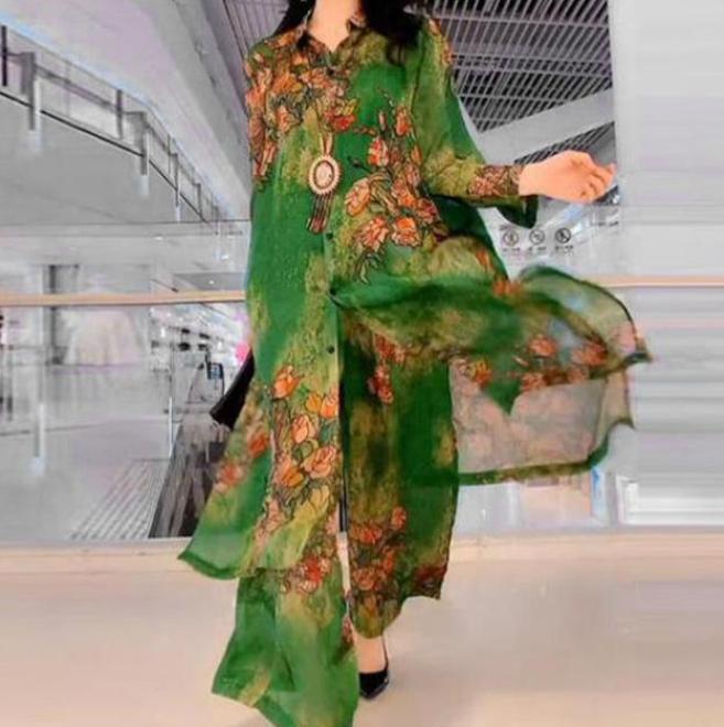 Sophie - Dwuczęściowy zestaw damskich sukienek z nadrukiem