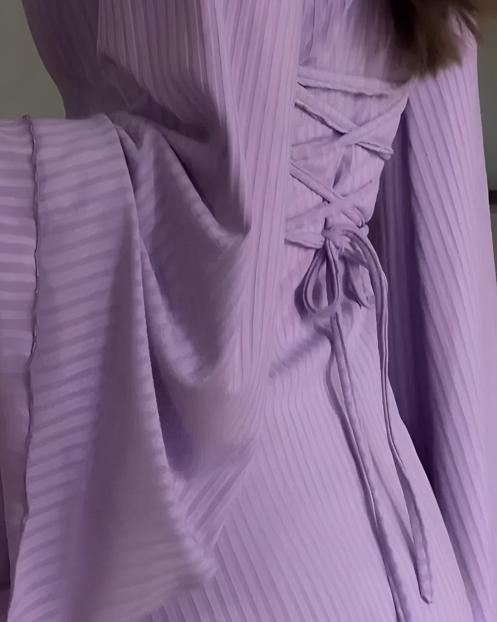 Nora™ | Maxi Sukienka z Żakardu z Rękawami