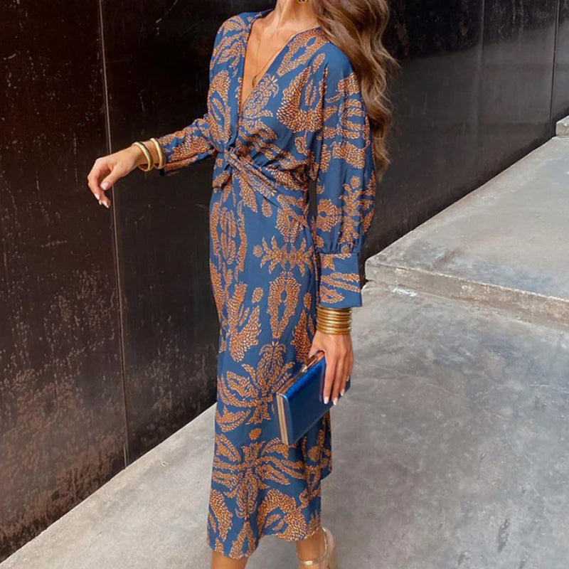 Frieda™ | Midi Dress with Baroque Pattern