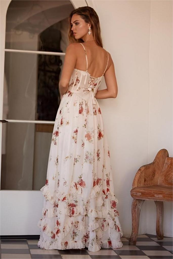 Yana™ | Maxi Dress with Ruffles and Floral Pattern