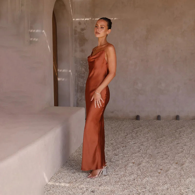 Daira™ | Długa Satynowa Sukienka