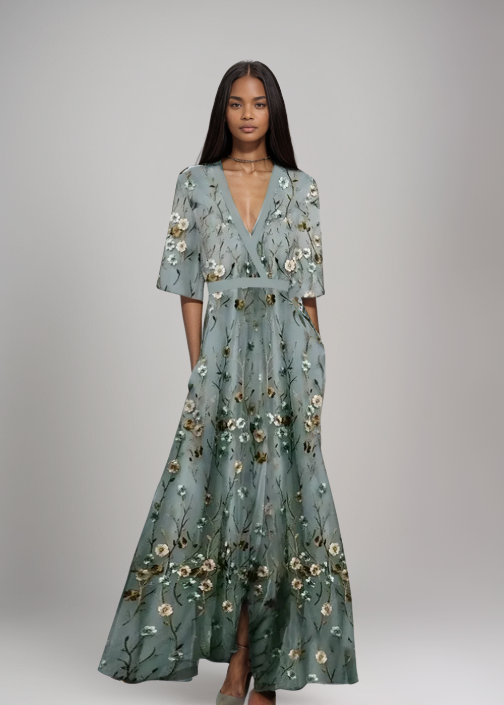Lorelei™ | Maxi Dress with Floral Embroidery