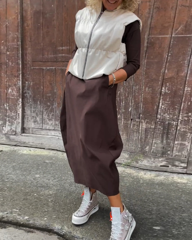 Noora - Casualowa jesienna sukienka z długim rękawem