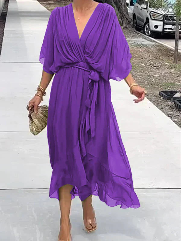 Aurora™ | Midi Chiffon Wrap Dress