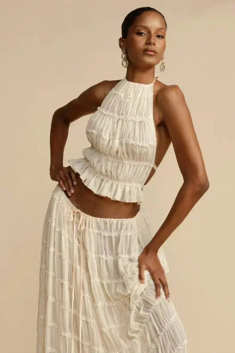 Frida - Pleated Backless Top