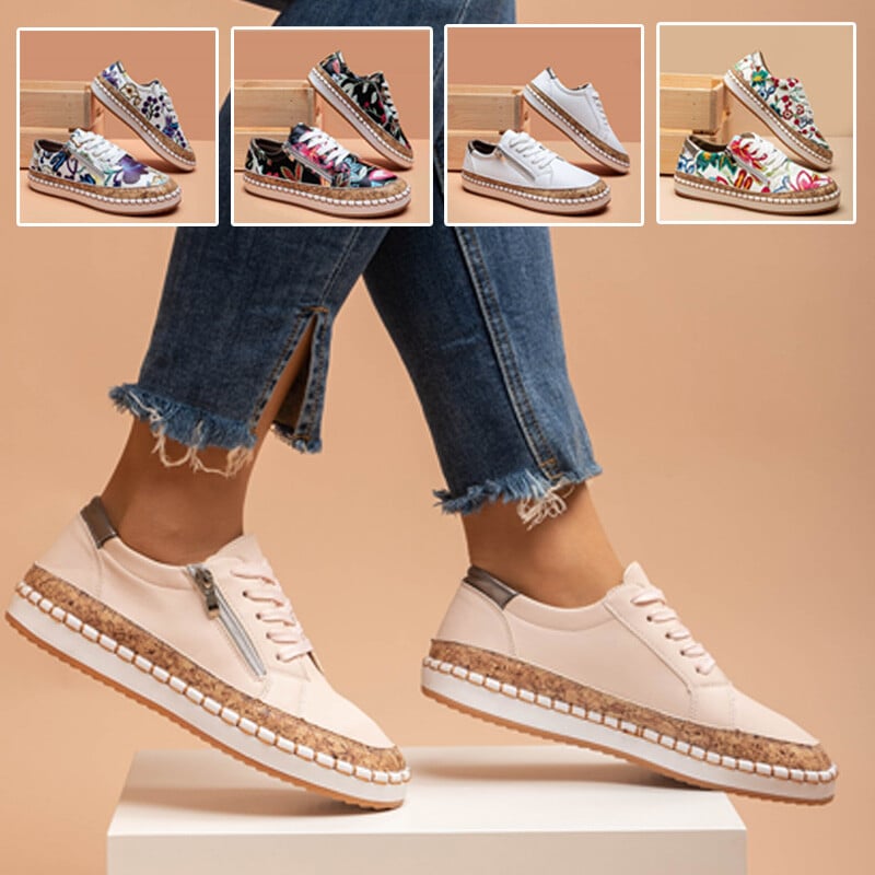 Nowe, sznurowane tenisówki zdobione zamkiem błyskawicznym