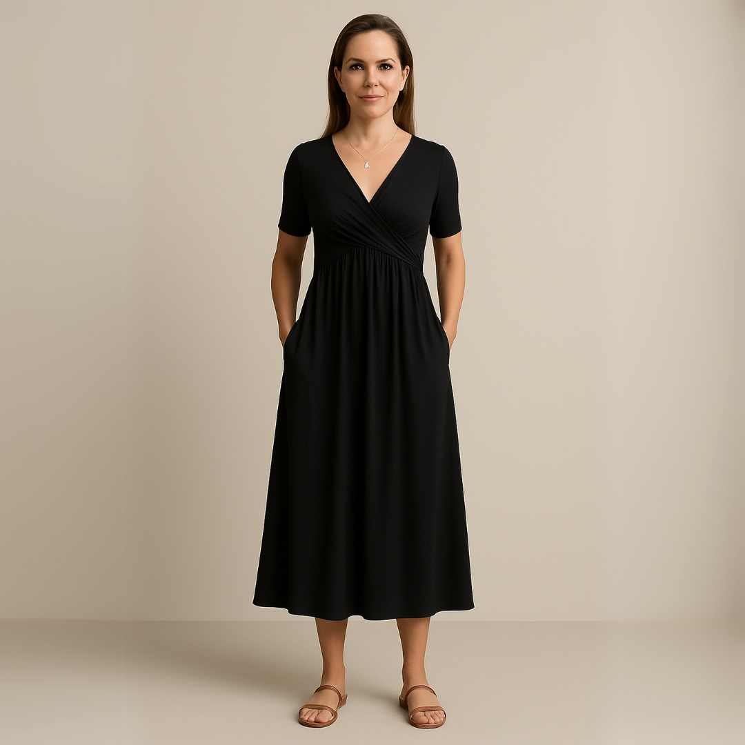 Corazon™ | Midi Dress with V-Neckline