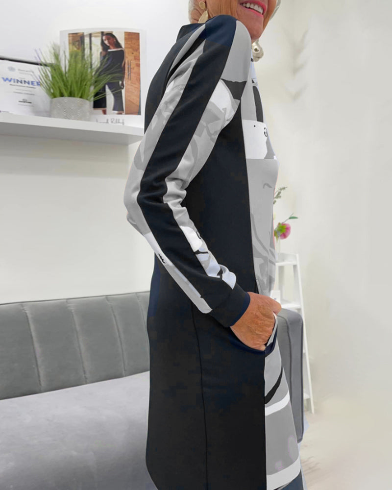 Nova - Elegancka sukienka sweterkowa z długim rękawem