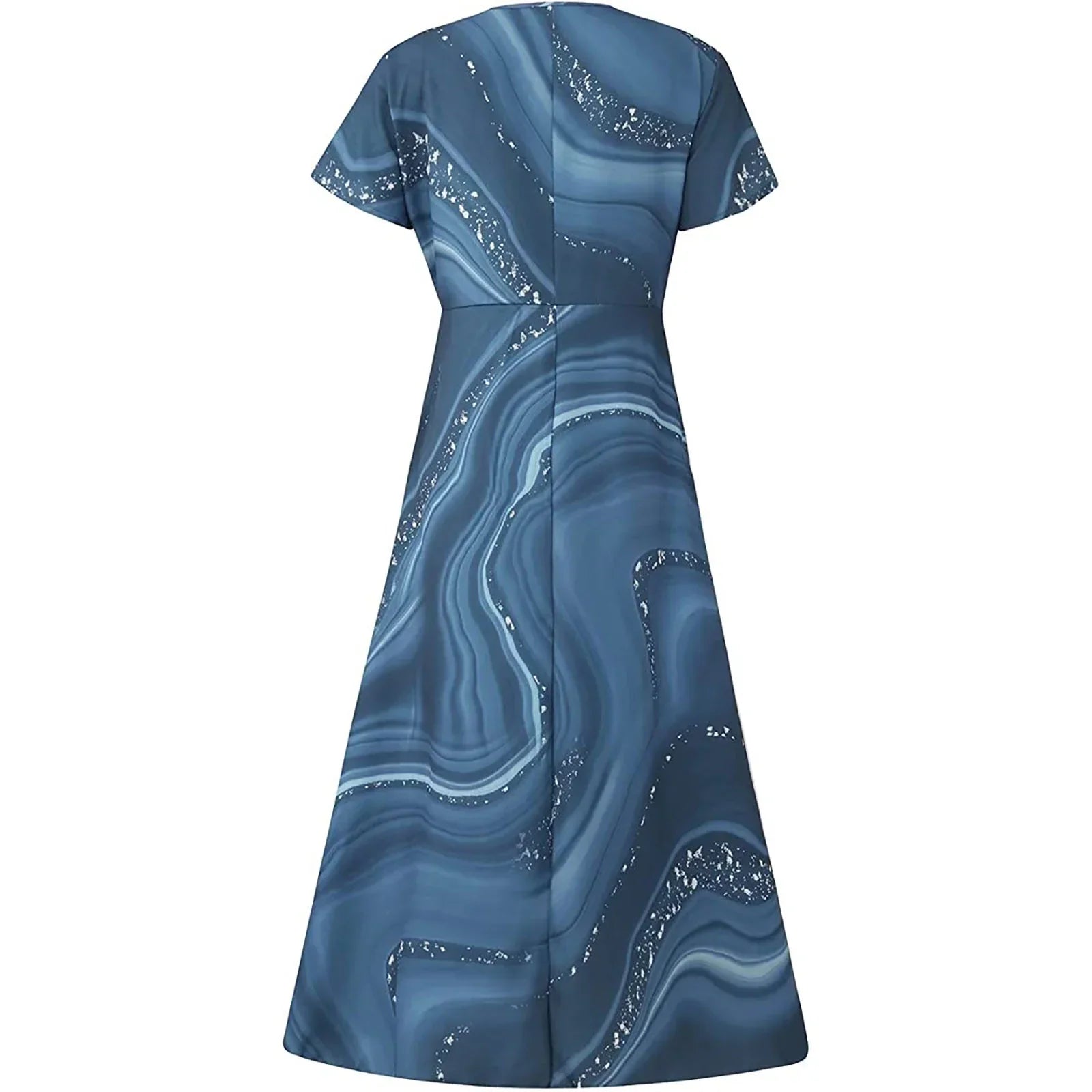Stella™ | Midi Dress with Swirl Pattern and V-Neck