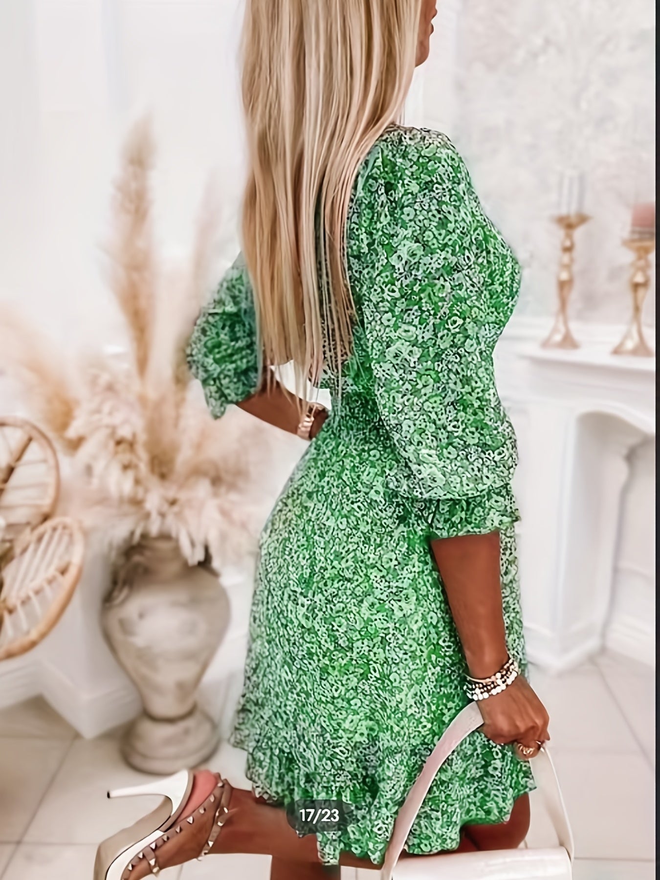 Alina - Sukienka z falbanami na rękawach