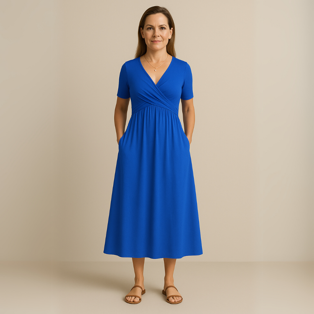 Corazon™ | Midi Dress with V-Neckline