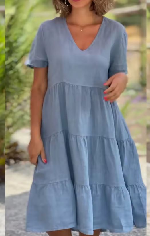 Felicyta – Damska sukienka casualowa z lnu i bawełny