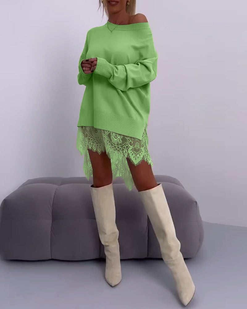 Karolina - Jednokolorowy sweter z odkrytymi ramionami i dopasowanym krojem