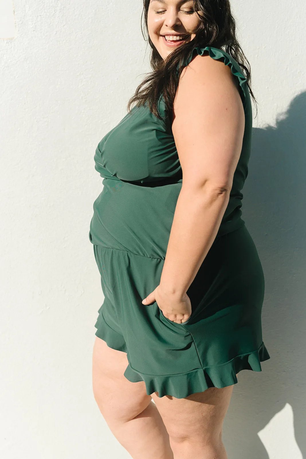 Agnieszka - Kostium kąpielowy z falbanami i wsparciem biustu