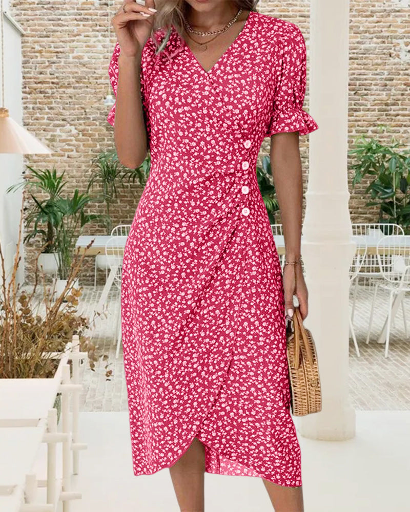 Sophie | Krótko Rękawowa Sukienka