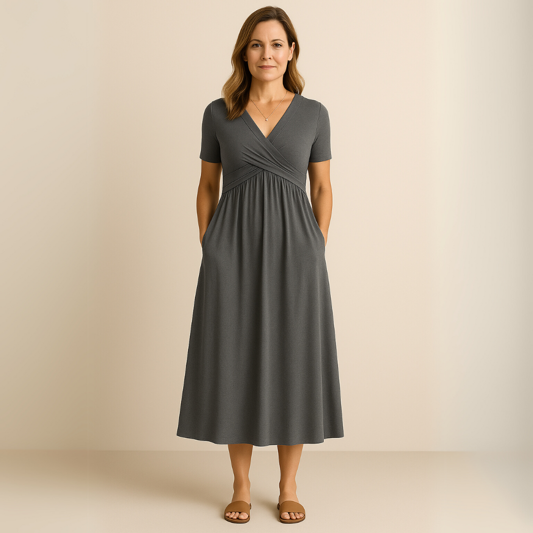 Corazon™ | Midi Dress with V-Neckline