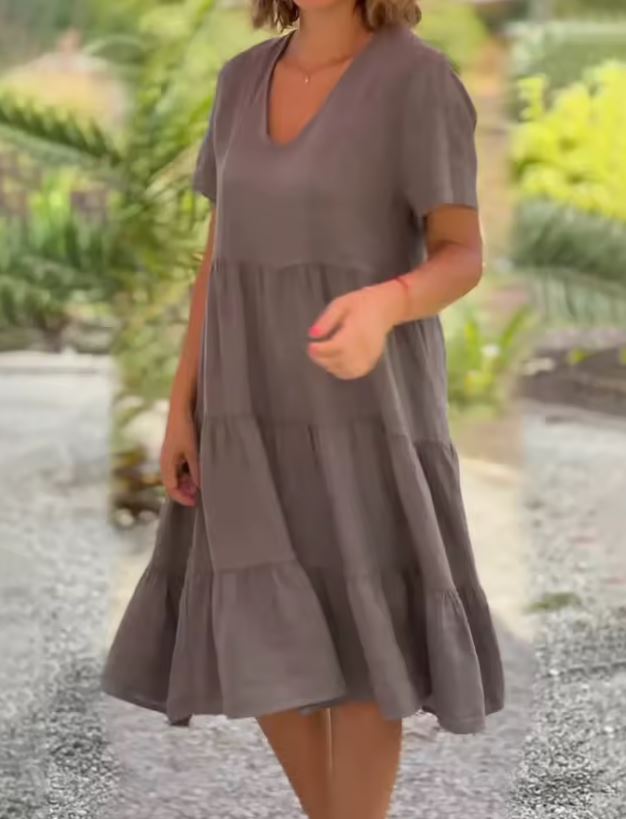 Felicyta – Damska sukienka casualowa z lnu i bawełny