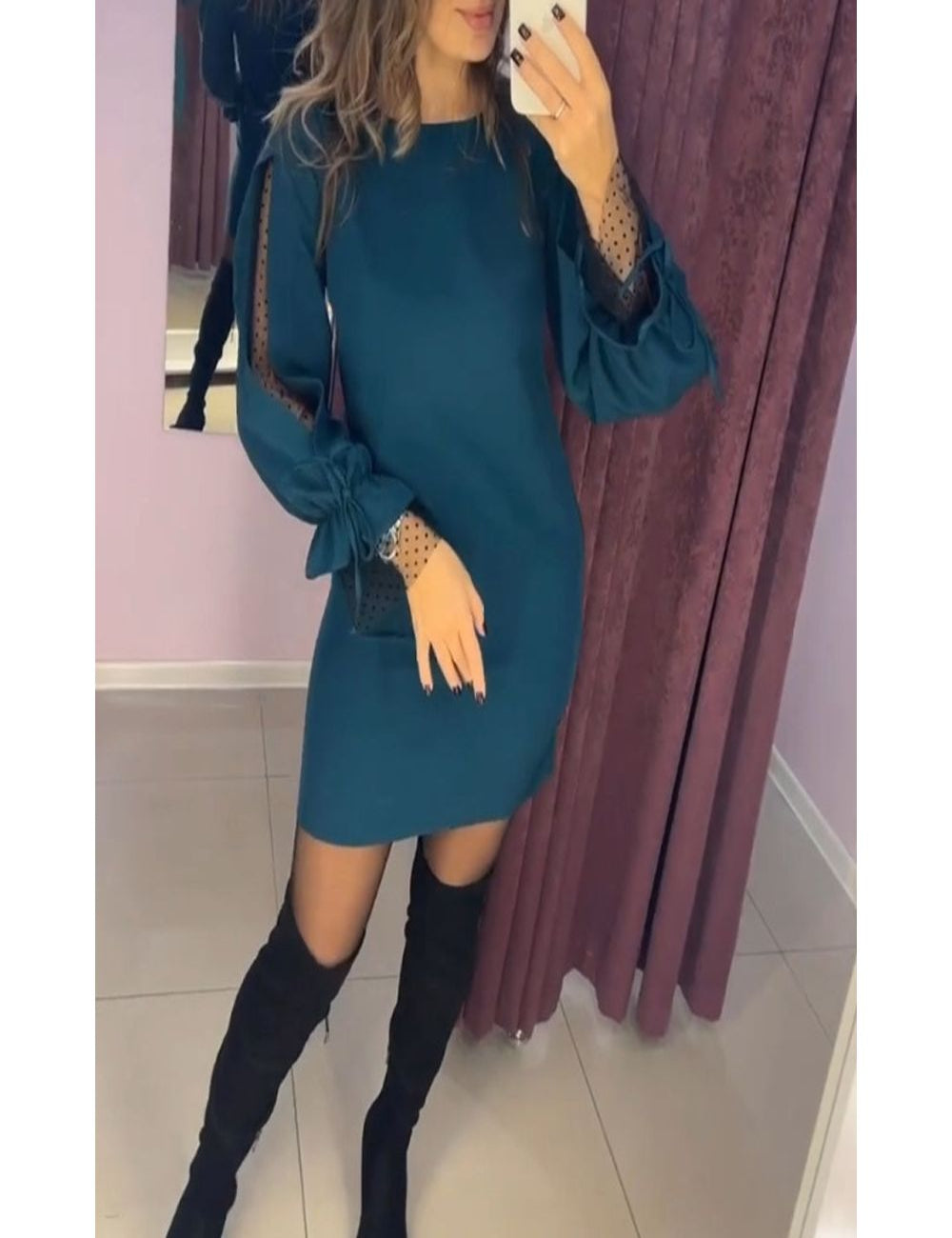 Miranda - Kopertowa sukienka – elegancka i odświętna – mieszanka bawełny z falbankami – idealna na wiosnę i jesień