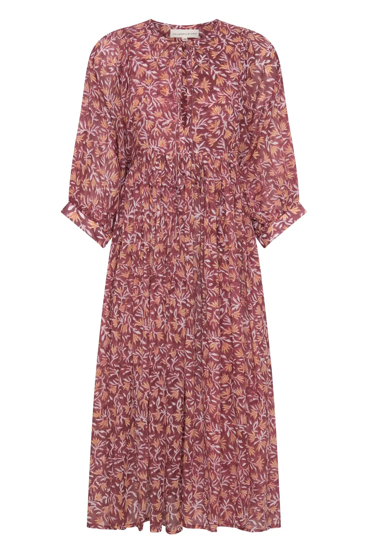 Nawojka – Zwiewna sukienka midi z bufiastymi rękawami