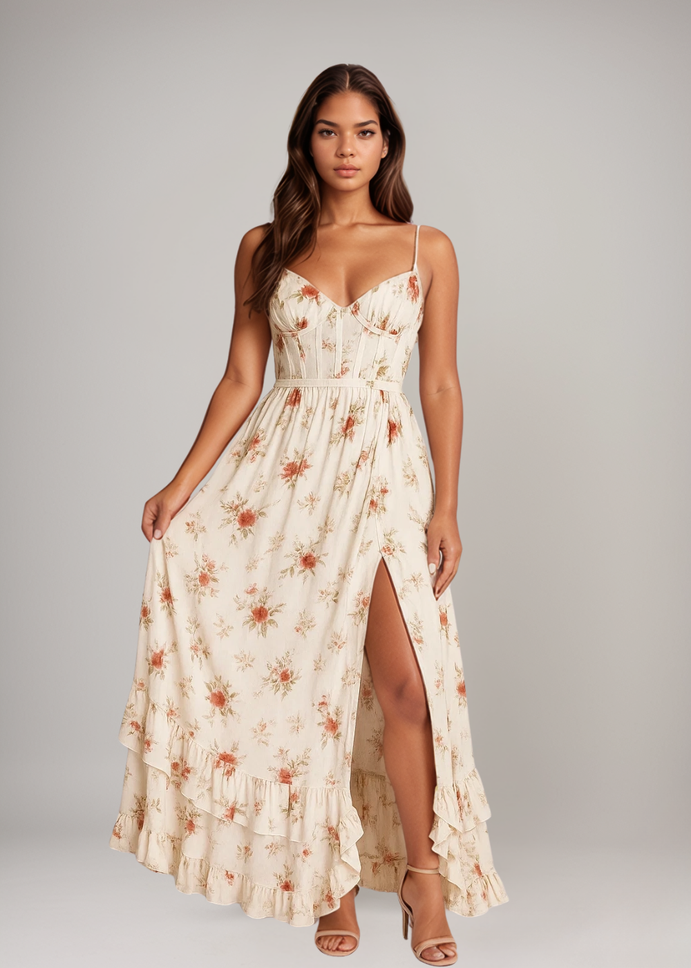 Yana™ | Maxi Dress with Ruffles and Floral Pattern