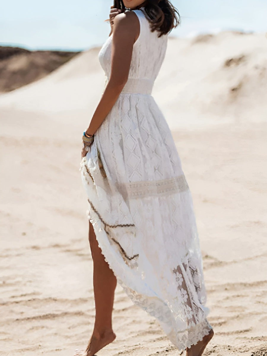 Iza | Romantyczna koronkowa suknia maxi na słoneczne wypady