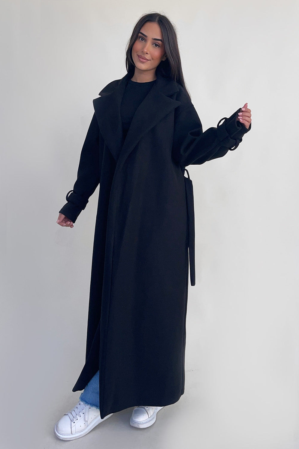 Benilda - Długi płaszcz z paskiem