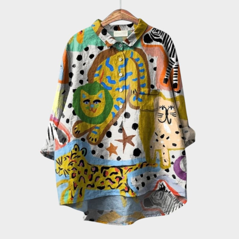 VIOLETTA - Kwiatowa bluzka oversize