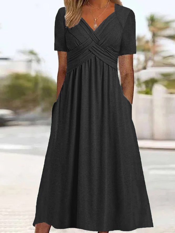 Delilah™ | Midi Dress with Waist Detail and Pockets