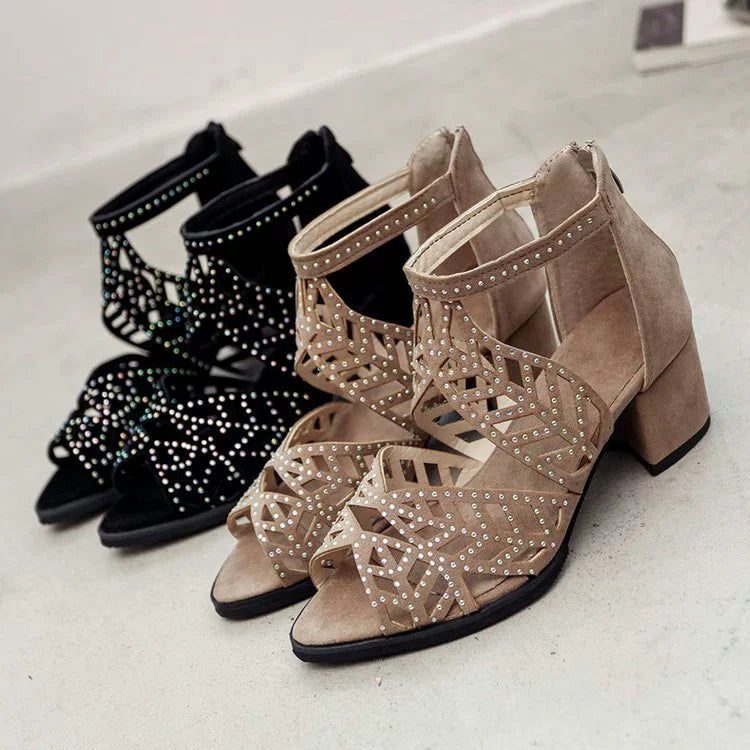 Nowe damskie buty na wysokim obcasie w stylu boho