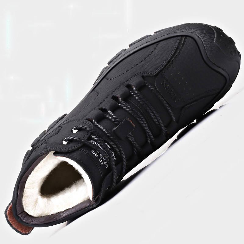 Męskie brązowe skórzane botki na co dzień