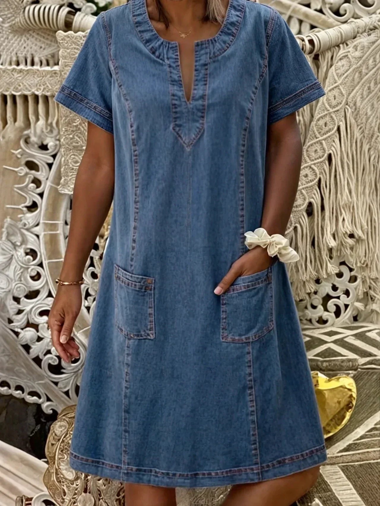 Raquel™ | Denim Tunic with Pockets