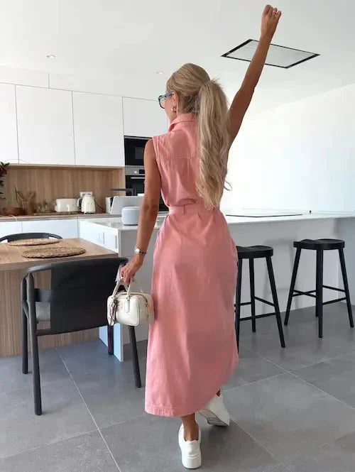 Annie - Maxi sukienka jeansowa