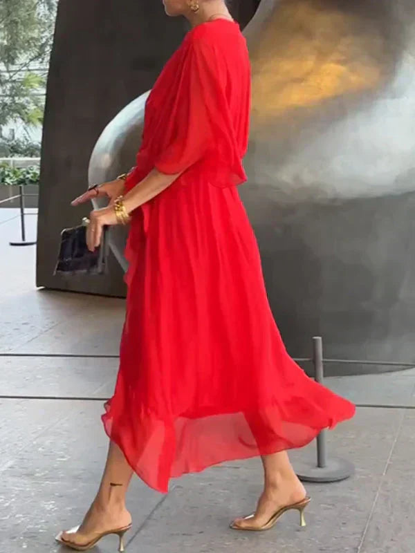 Aurora™ | Midi Chiffon Wrap Dress
