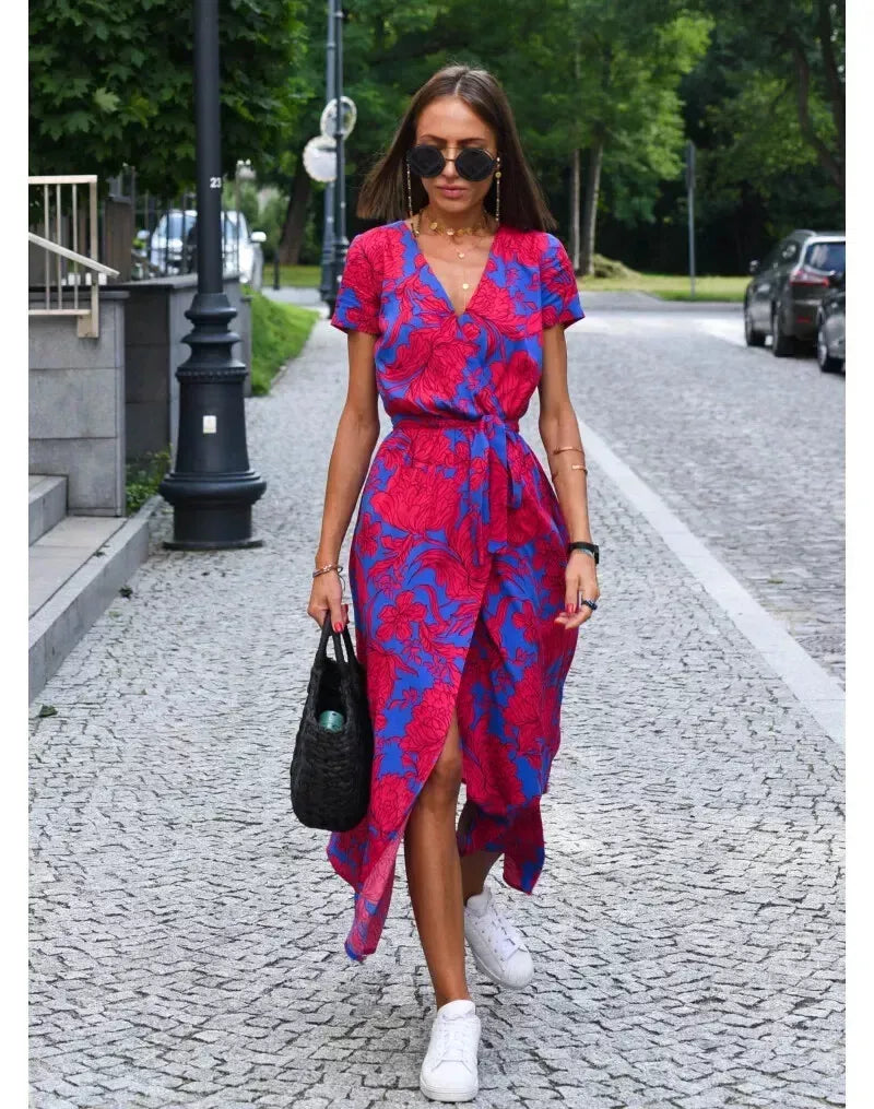 Agnieszka - Elegancka sukienka z dekoltem w kształcie V