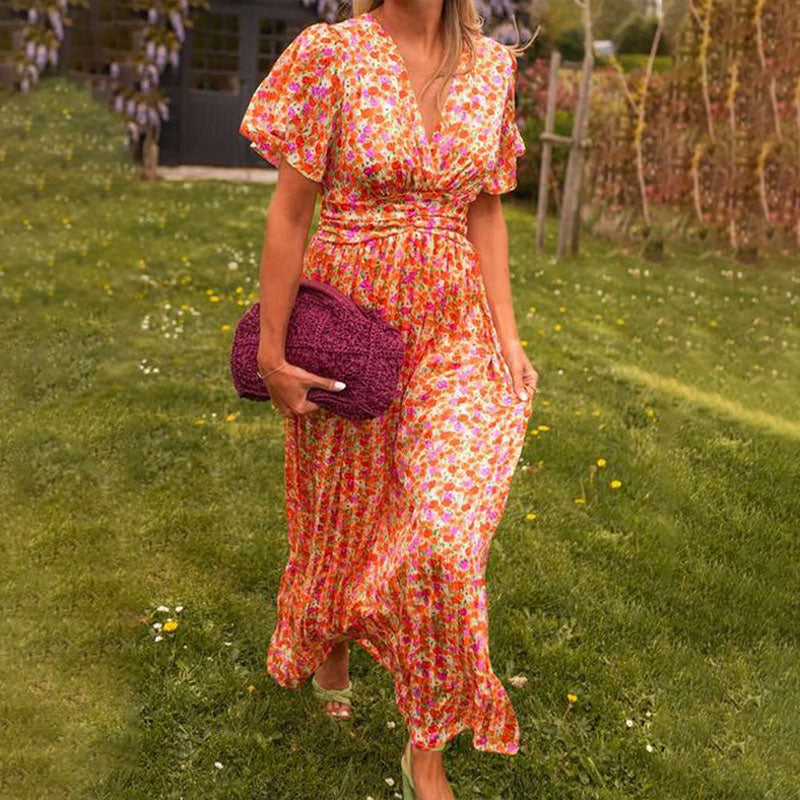 Seraphina™ | Kwiatowa Maxi Sukienka z Falbankami